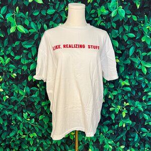 Kylie Cosmetics "Like, Realizing Stuff" White T-Shirt (Large)